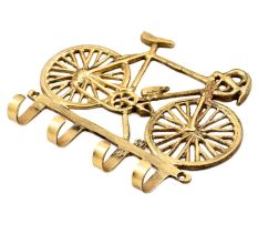 Hand Made Brass Cycle On Four Wall Hooks