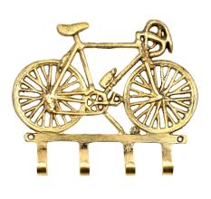 Hand Made Brass Cycle On Four Wall Hooks