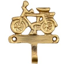 Brass Handcrafted Single Cycle Hook Rustic Wall Decor