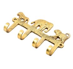 Brass Lion Elephant And Monkey Statue Key Clothes Holder