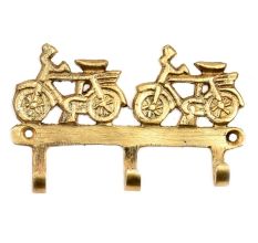 Brass Two Cycles Wall Hook Hanger to Hang Keys Clothes