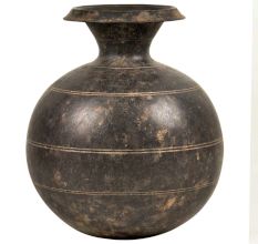 Black Indian Brass Loti Water Pot & Planter
