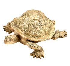 Hand Crafted Brass Turtle With Trinket Storage Hinged Lid