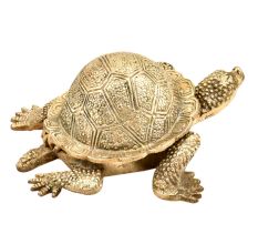 Hand Crafted Brass Turtle With Trinket Storage Hinged Lid