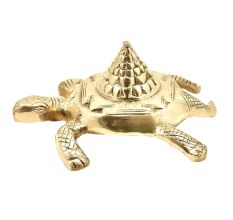 Hand Made Pyramid Tortoise Turtle With Shri Yantra In Brass
