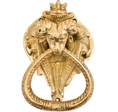 Handmade Golden Brass Demon Birds With Ram Head Door Knocker