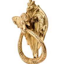Handmade Golden Brass Demon Birds With Ram Head Door Knocker