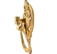 Hand Crafted Huge Demon Head With Ornate Door Brass Metal Door Knocker Ring