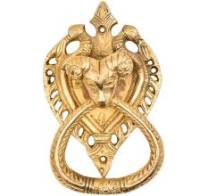 Huge Ram Head Two Birds With Ornate Brass Metal Door Knocker Ring
