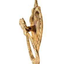Huge Ram Head Two Birds With Ornate Brass Metal Door Knocker Ring