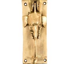 Hand Crafted Brass Elephant Head With Long Trunk Door Knocker