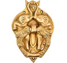Brass Demon face in Two elephant Trunk And Two Dragons Door Knocker