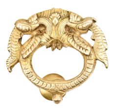 Solid Brass Metal Thunder Dragon With Engraved Knocker For Entrance Door
