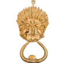 Brass Vajra Mahakala Buddha Head Ring Door Knocker
