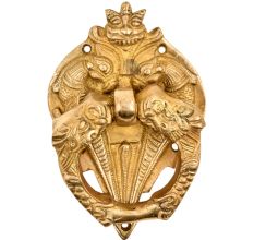 Solid Brass Bat Face On Top Two Birds Decorative Door Ring Knocker