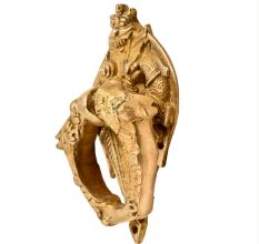 Solid Brass Bat Face On Top Two Birds Decorative Door Ring Knocker
