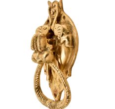 Huge Demon Head Two Elephants Covering Bat Head With Ornate Door Brass Metal Door Knocker Ring