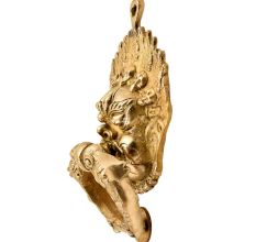 Brass Vajra Mahakala Buddha Head Birds Ring Door Knocker