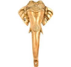 Handmade Brass Elephant Door Handle With A Trident Engraved