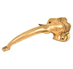 Traditional Brass Elephant Door Handle With A Trident Engraved
