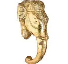 Golden Brass Wall Hanging Ganpati Idol
