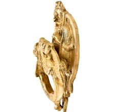 Golden Brass Bat Head With Peacock Statues On The Knocker Ring