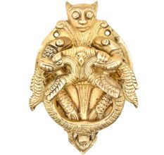 Brass Door Knocker With Thunder Dragon Two Fishes Door Metal Knocker