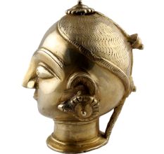 Golden Brass Gauri Head Gangaur Lady Head Statue
