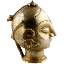 Golden Brass Gauri Head Gangaur Lady Head Statue
