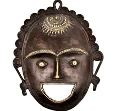 Brass Mask  Of A Tribal Lad Laughing Face
