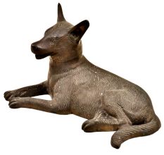 Handmade Sitting Heavy Brass Dog Home And Office Dcoration Statue