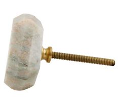 Green Hexagon Quartz Stone Cabinet Knob