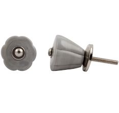 Grey Tulip Glass Knob