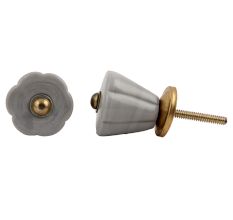 Grey Tulip Glass Knob