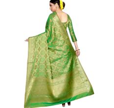 Green Color Lichi 2 Tone Silk SareeÂ Weaved Saree With Blouse Piece