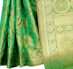Green Color Lichi 2 Tone Silk SareeÂ Weaved Saree With Blouse Piece