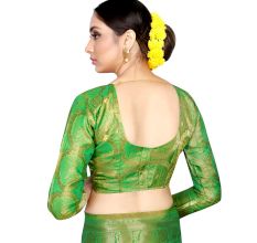 Green Color Lichi 2 Tone Silk SareeÂ Weaved Saree With Blouse Piece