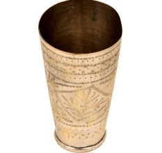 Engraved Border Design Brass Hand engraved North Indian Glass
