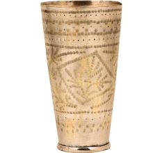 Engraved Border Design Brass Hand engraved North Indian Glass