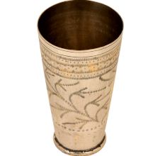 Leaves engraved Traditional Brass North Indian Lassi Glass