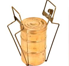Indian Brass Three Compartment Tiffin box