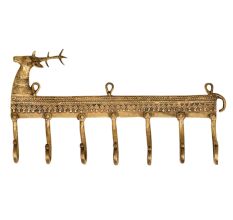 Brass Wild Reindeer Brass Wall Seven Hooks