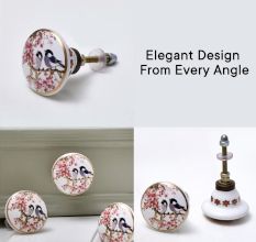 Birds Ceramic Door Cupboard Pull Knobs