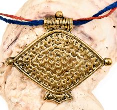 Unique Tribal Fish Design Engraved Golden Aluminum Pendant Necklace