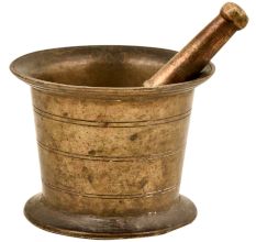 Indian Brass Mortar And Pestle
