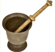 Brass Urn Shaped Mortar And Pestle For Indian kitchen