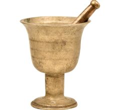 Traditional Footed  Brass Mortar and Pestle