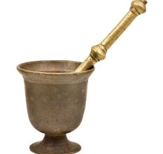 Indian Hand Crafted Urn Shaped Functional GrinderÂ Mortar And Pestle