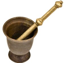 Indian Hand Crafted Urn Shaped Functional GrinderÂ Mortar And Pestle
