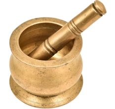 Mortar Pestle Brass Grind Food Crusher